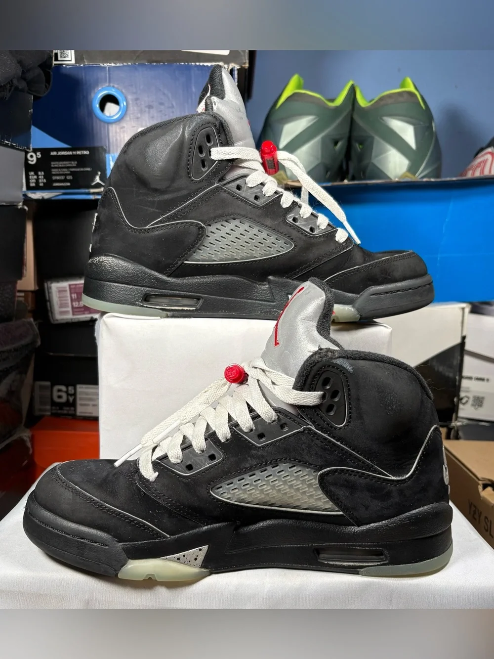 Size 6Y - Air Jordan 5 Retro OG Black Metallic Reimagined